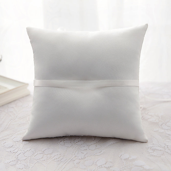 Beautiful Ivory Flower Wedding Ring Pillow - The Wedding Garter