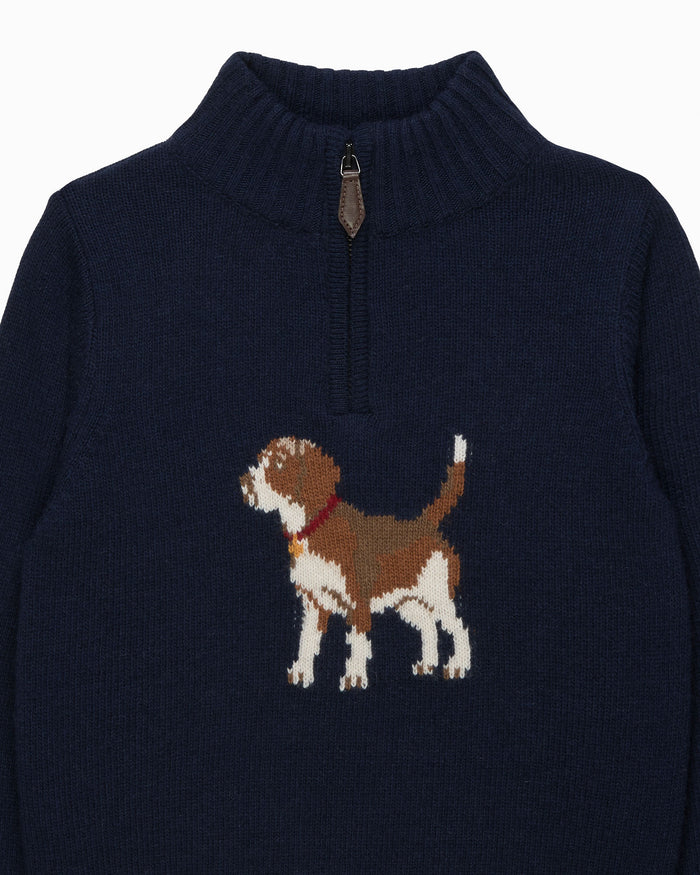 Chelsea Clothing Company Jumper Benji Beagle Half-Zip Jumper