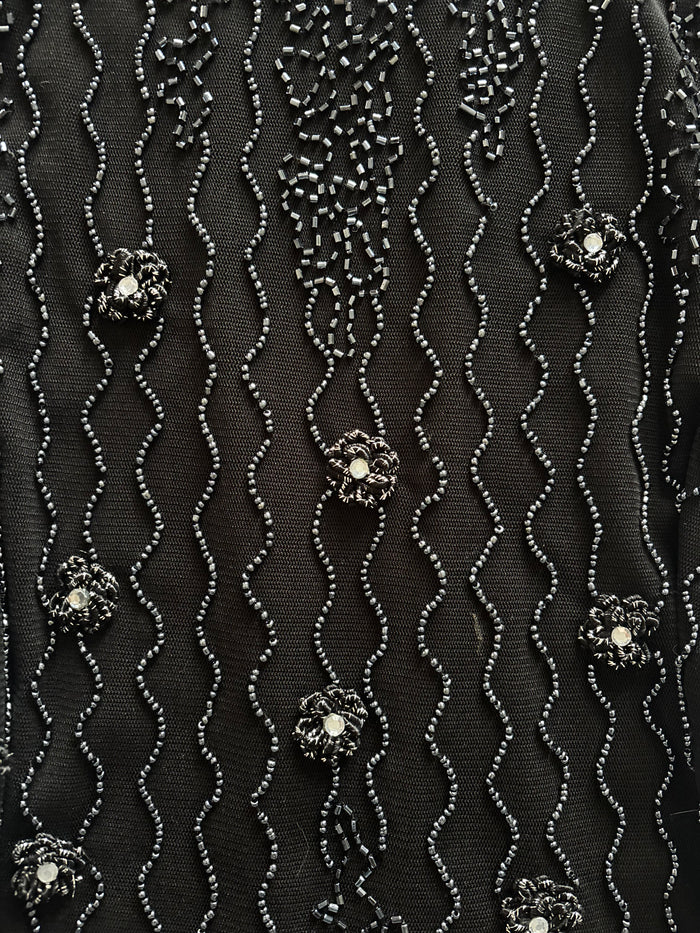 Black & Silver Beaded Sequin Tank Top