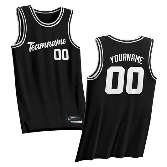 Black-White Custom Basketball Jersey