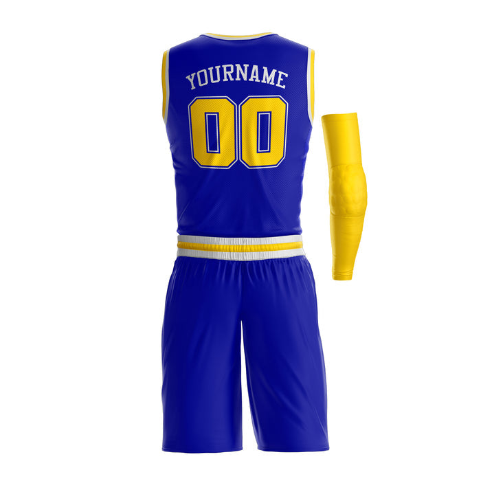 Blue-Yellow Custom Basketball Jerseys  and Shorts Team Uniform Set