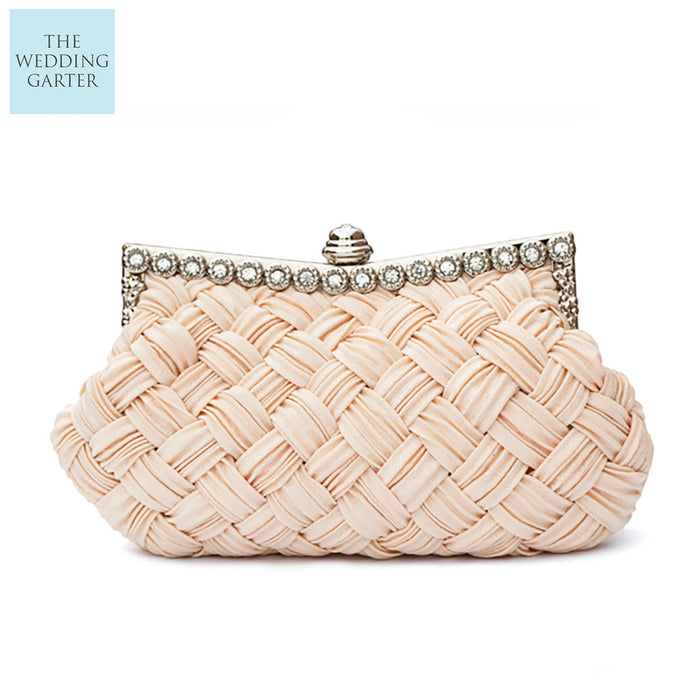 blush pink evening bag