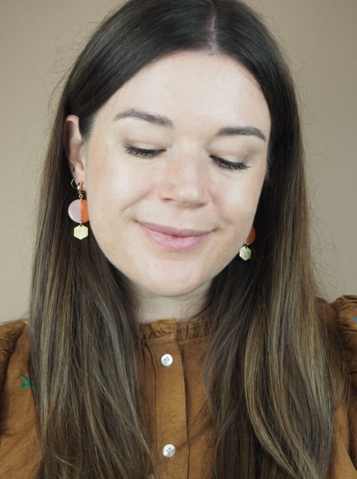BON MATIN Boucles d'Oreilles Hexa