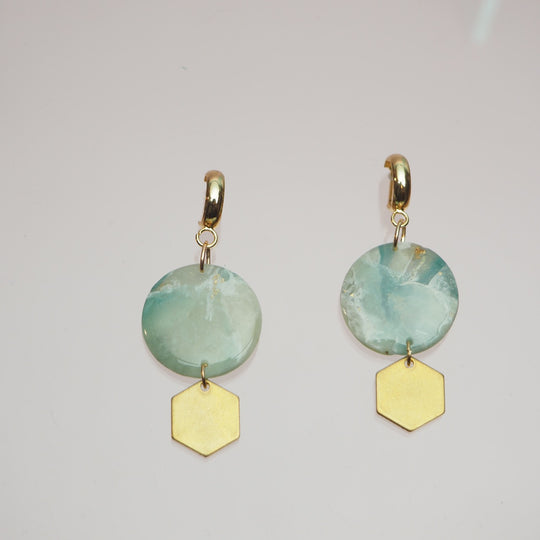 BON MATIN Boucles d'Oreilles Hexa