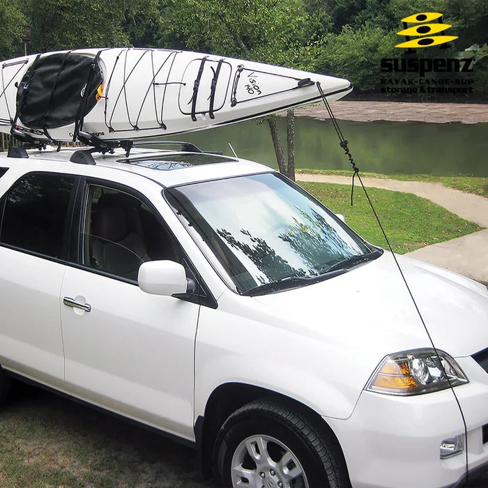 Bow & Stern Pulley Ratchet Kayak Tie-Downs - Suspenz