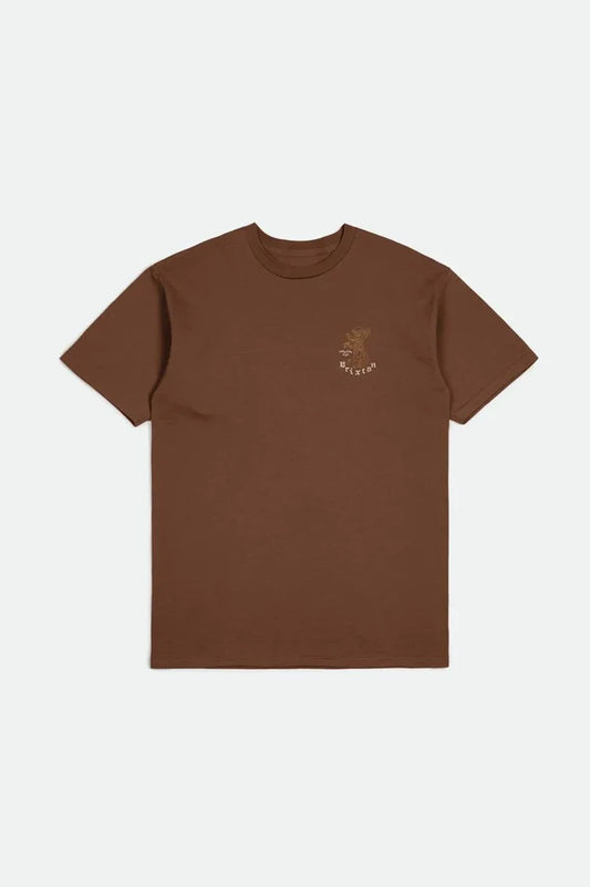 BRIXTON - OXFORD S/S TEE SEPIA WORN WASH