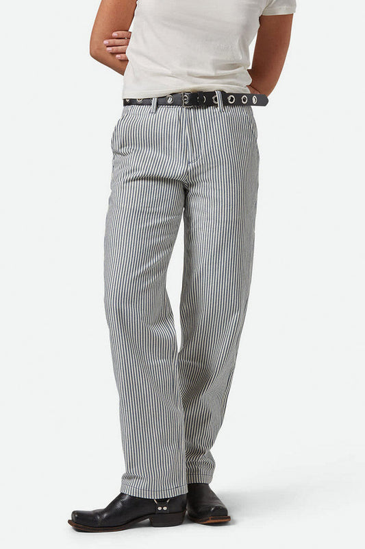BRIXTON Pantalon Bedford - Bleu Azure Ligné