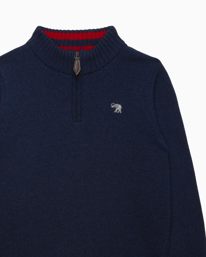 Chelsea Clothing Company Jumper Calum Half Zip Jumper in Navy
