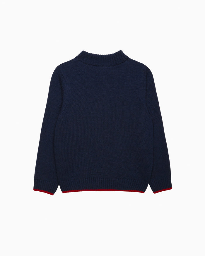 Chelsea Clothing Company Jumper Calum Half Zip Jumper in Navy