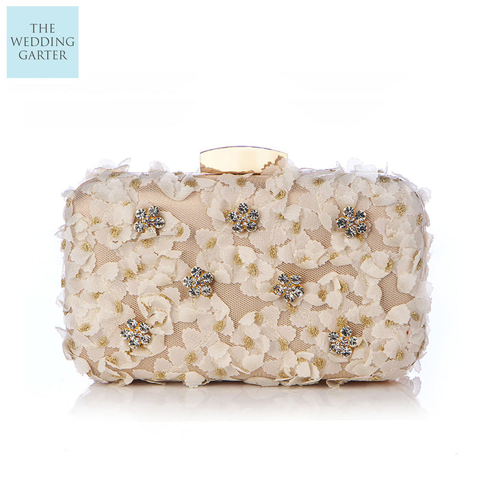 champagne beige evening bag