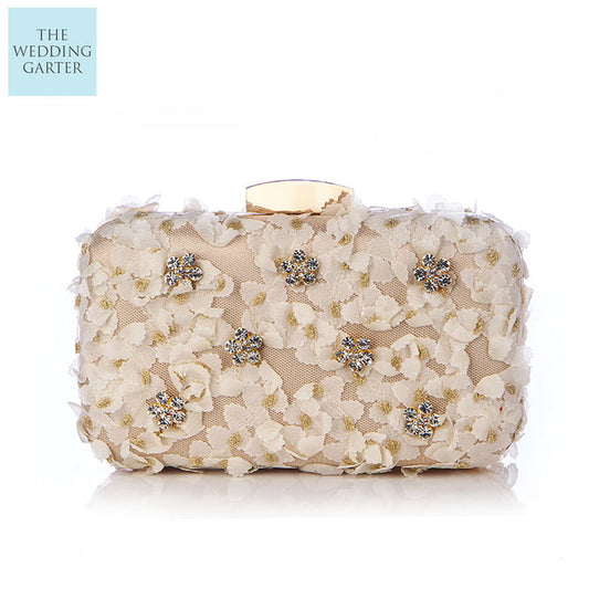 champagne beige evening bag