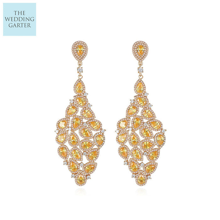 champagne gold wedding earrings