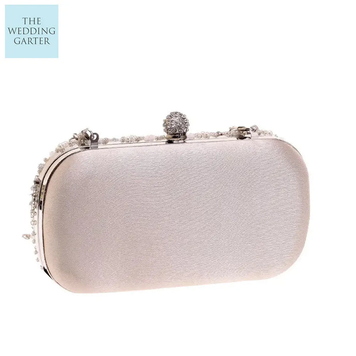 satin bridal clutch