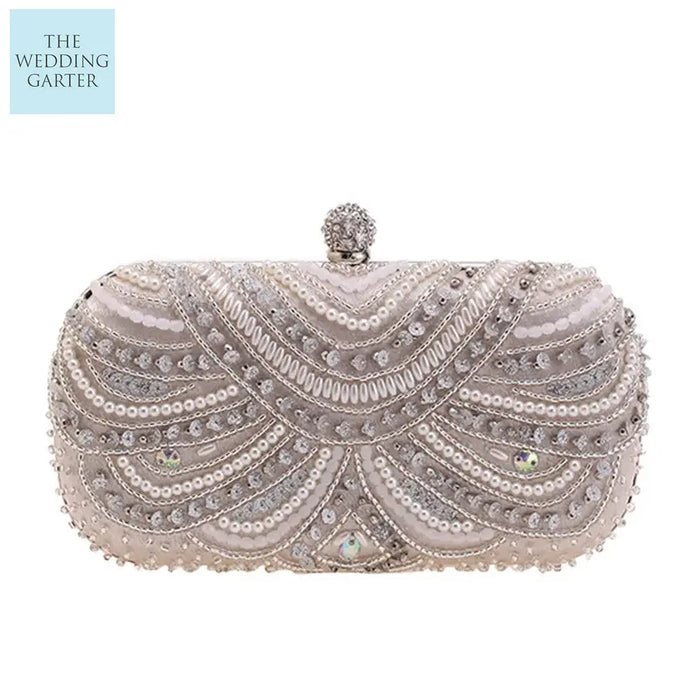 pearl bridal clutch