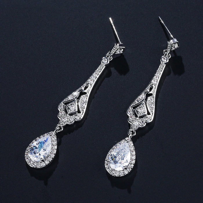 cubic zirconia wedding earrings