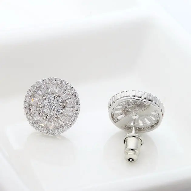 round stud bridal earrings