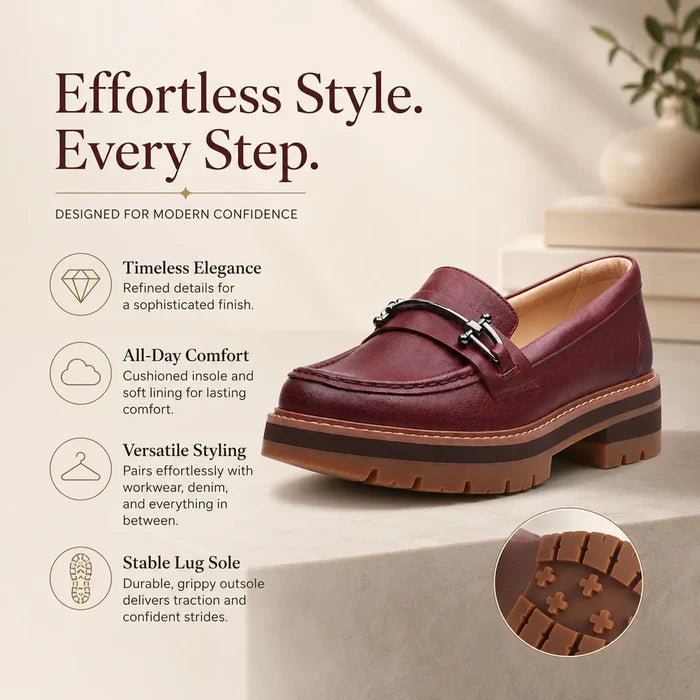 Oxblood leather bit loafers with metal bit hardware and cushioned footbed