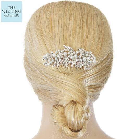 pearl wedding hair comb