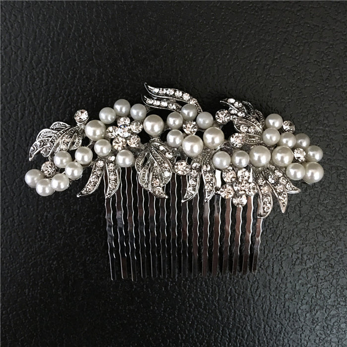 Classic Bridal Headpiece With Pearls & Crystals - The Wedding Garter
