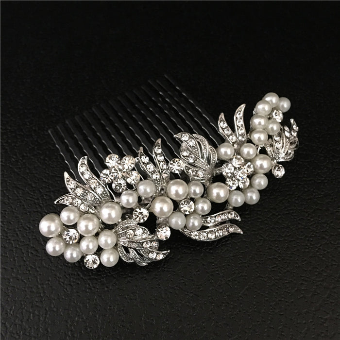 Classic Bridal Headpiece With Pearls & Crystals - The Wedding Garter