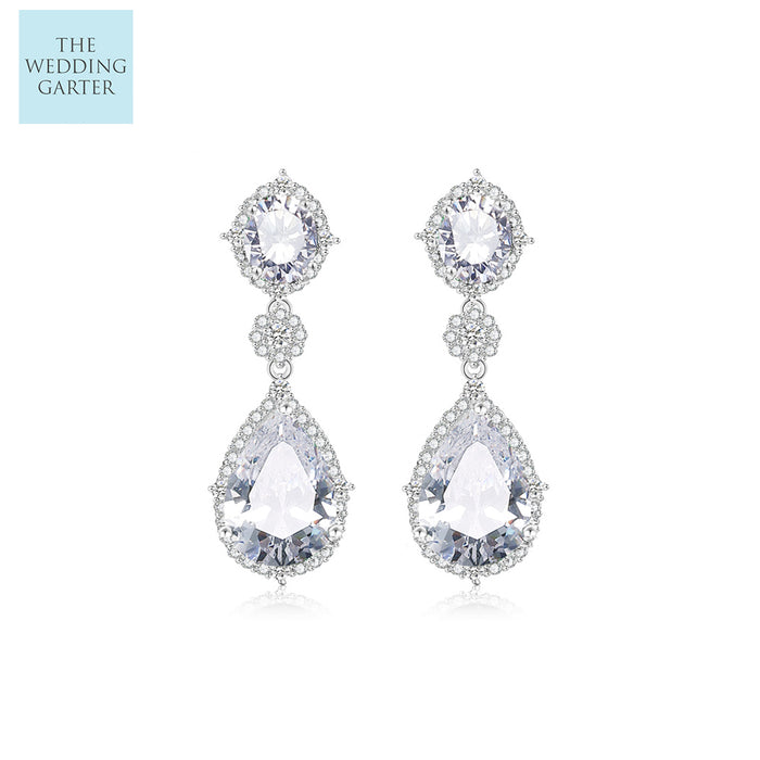 cubic zirconia wedding earrings