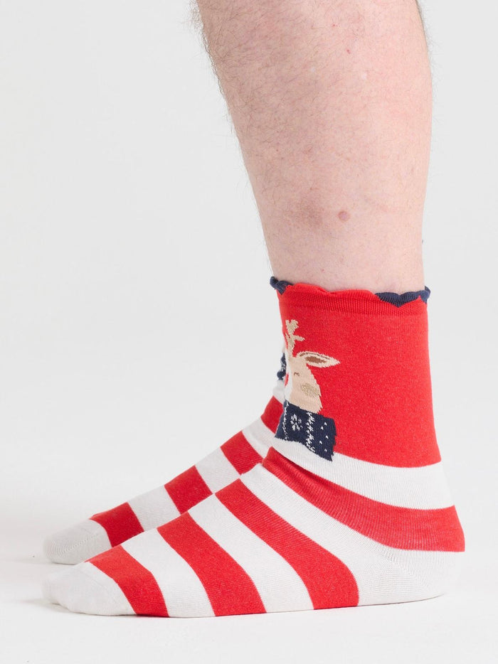 Cotton Ankle Socks - Reindeer
