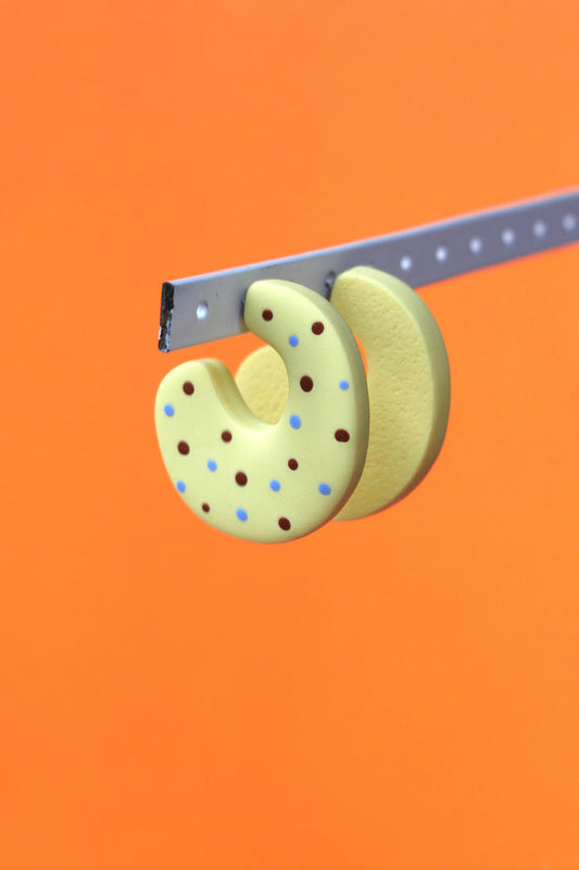 CROCODILE AGILE Boucles d'Oreilles Betra - Créole Jaune à Pois