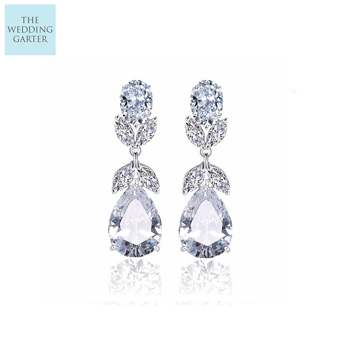 Crystal Drop Bridal Earrings Australia - The Wedding Garter