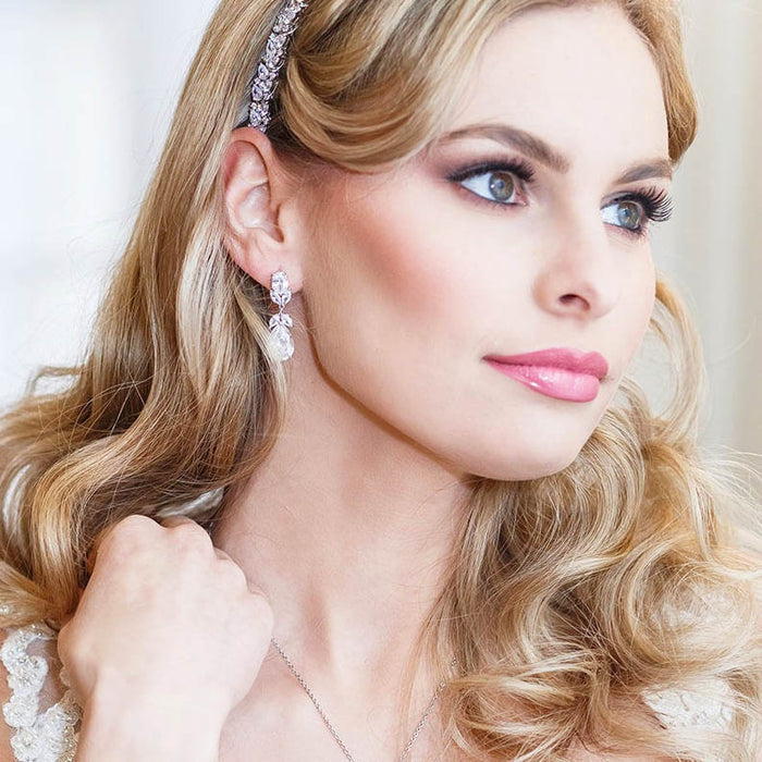 Crystal Drop Bridal Earrings Australia - The Wedding Garter