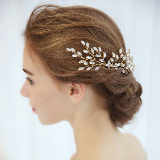 Crystal Gold Wedding Hair Accessories - The Wedding Garter