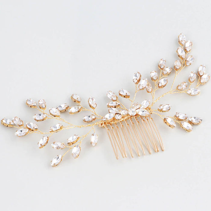 Crystal Gold Wedding Hair Accessories - The Wedding Garter