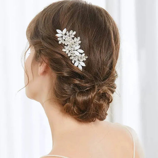 silver wedding hair comb