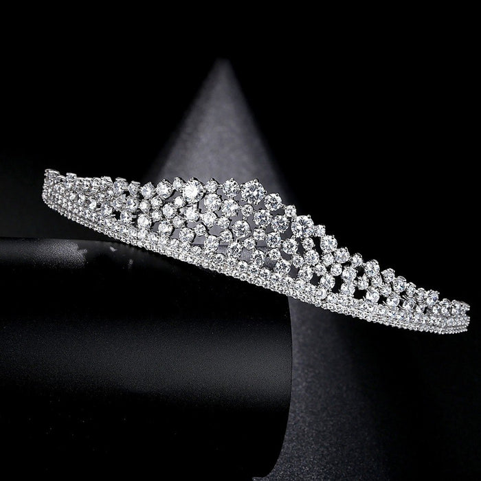 Cubic Zirconia Diamond Tiara Wedding Crown - The Wedding Garter