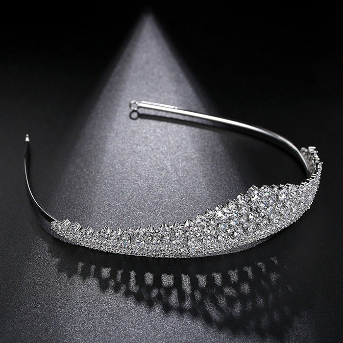 Cubic Zirconia Diamond Tiara Wedding Crown - The Wedding Garter