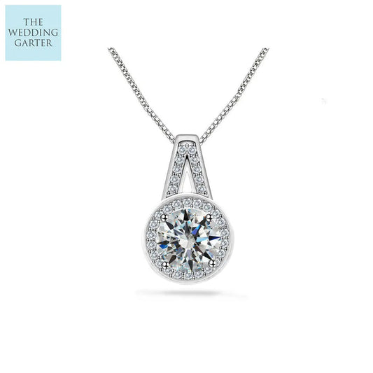 sterling silver diamond bridesmaid necklace