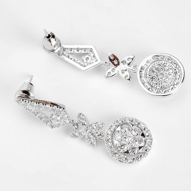 Cubic Zirconia Micro Paved Luxury Drop Wedding Earrings - The Wedding Garter