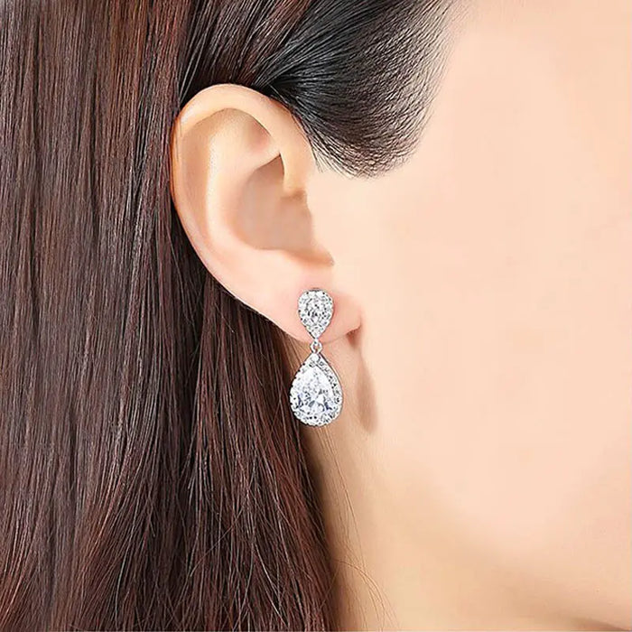 crystal dropper earrings