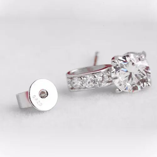 Cubic Zirconia & Sterling Silver Stud Bridal Earrings Online - The Wedding Garter