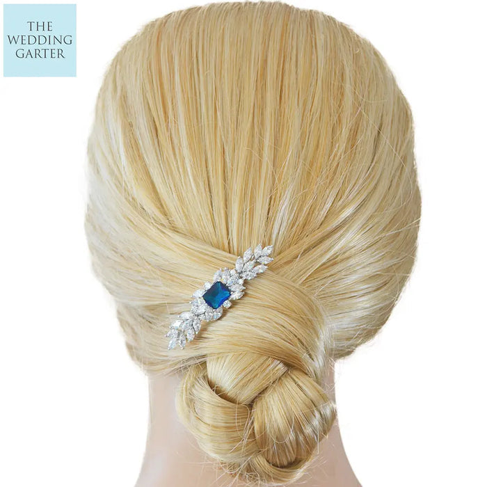 CZ Diamond Bridal Hair Clip Hair Jewellery For Wedding - The Wedding Garter