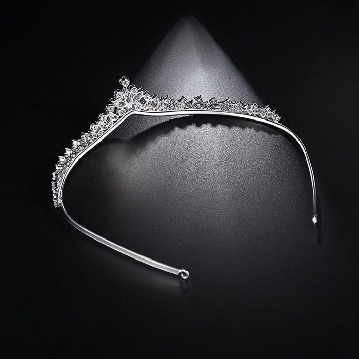 CZ Diamond Princess Tiara Crown For Brides - The Wedding Garter