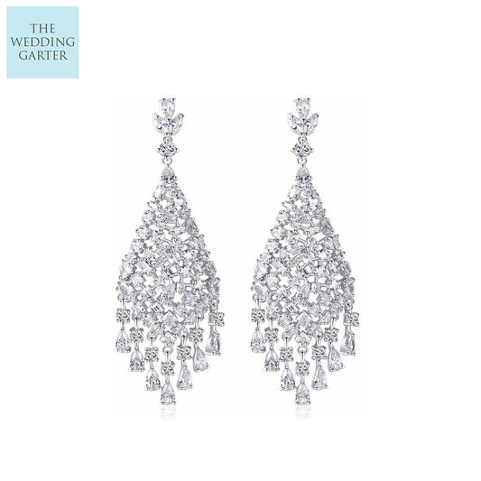 long tassel wedding earrings