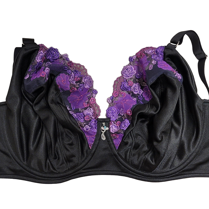Dahlia Wired Purple Empress Limited Edition Plunge Lace Bra Bands 24 to 50 Cups K to Q