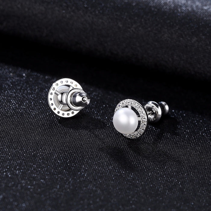 Dainty Real Pearl & Sterling Silver Stud Earrings - The Wedding Garter