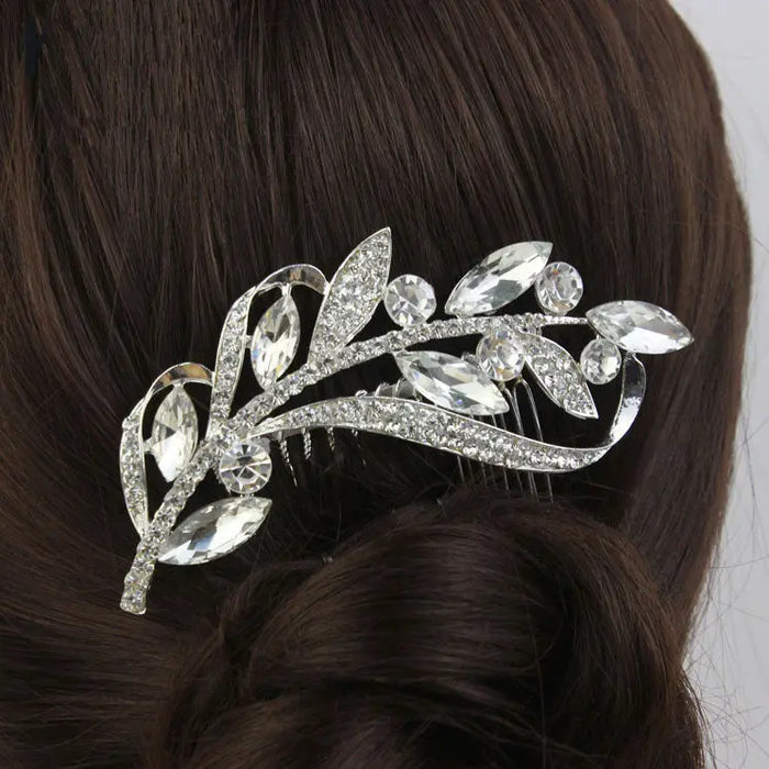 Delicate Crystal Rhinestone Wedding Hair Comb (2 Colours) - The Wedding Garter
