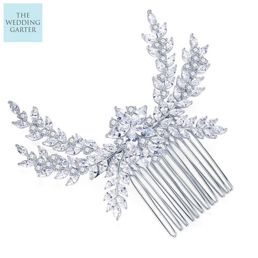 cz bridal hair comb