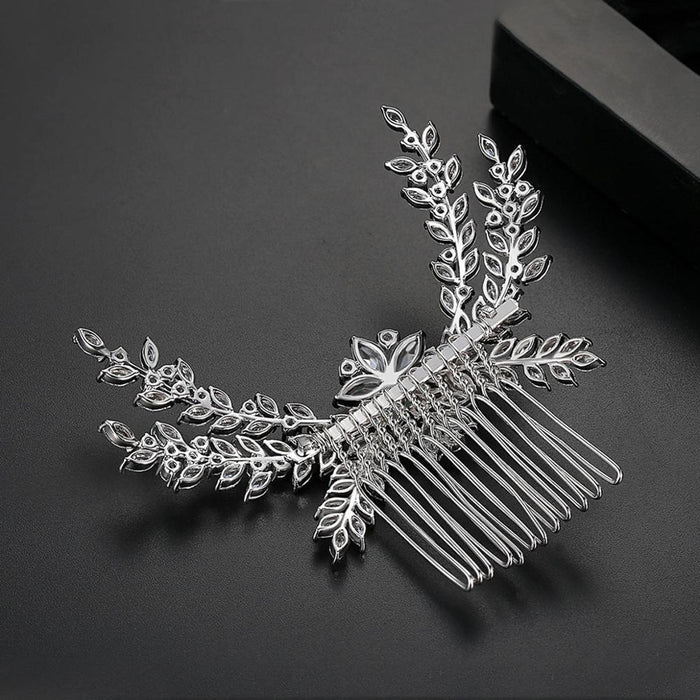 Delicate Cubic Zirconia Bridal Hair Comb - The Wedding Garter
