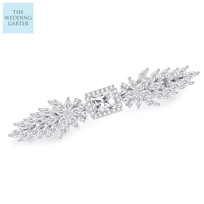 Delicate Cubic Zirconia Crystal Brides Hair Clip - The Wedding Garter