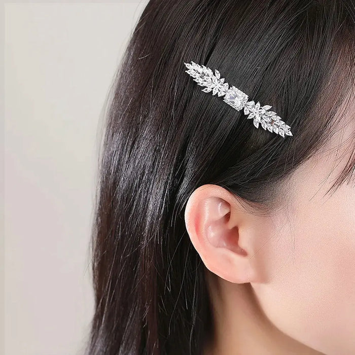 Delicate Cubic Zirconia Crystal Brides Hair Clip - The Wedding Garter