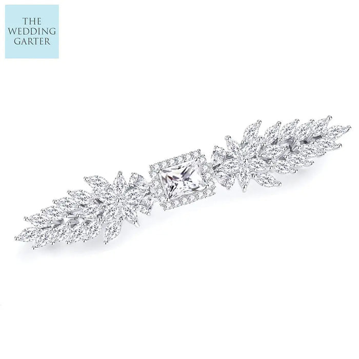 Delicate Cubic Zirconia Crystal Brides Hair Clip - The Wedding Garter