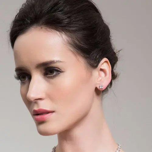 Delicate Cubic Zirconia Princess Cut Stud Event Earrings - The Wedding Garter